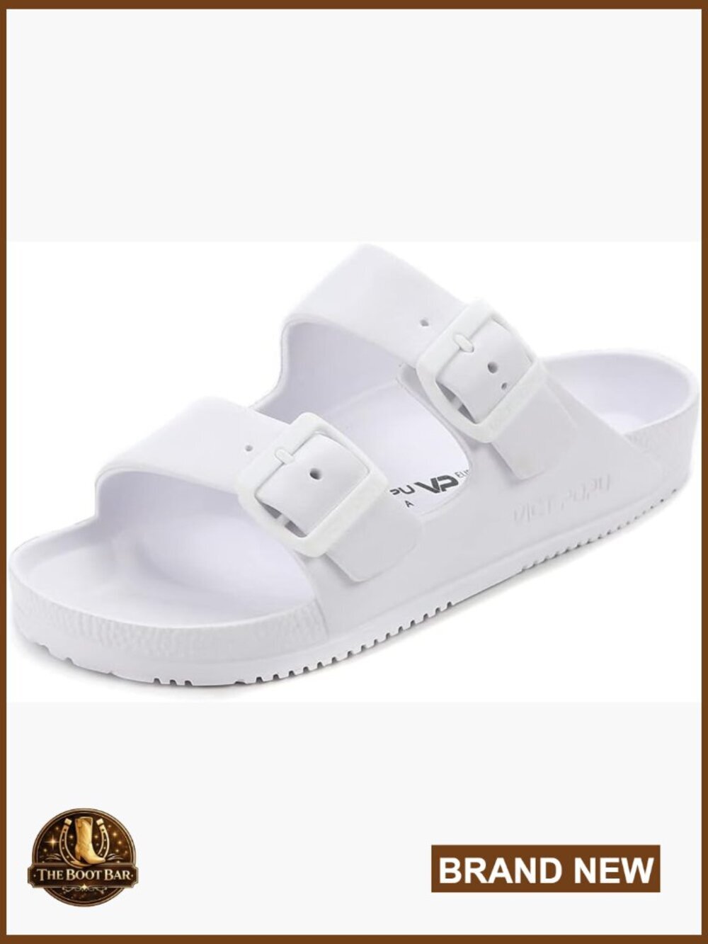 Adjustable Double Buckle Strap Waterproof EVA Flat Slide Sandals